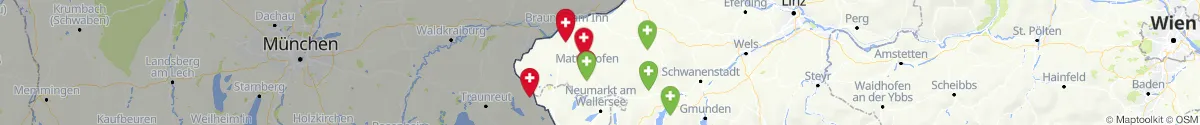 Kartenansicht für Apotheken-Notdienste in der Nähe von Eggelsberg (Braunau, Oberösterreich)
